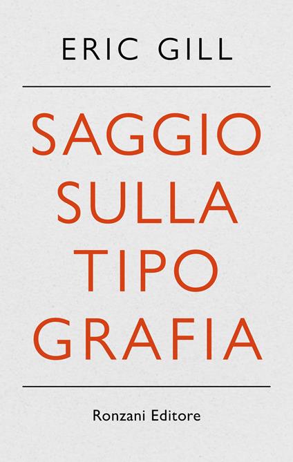 Saggio sulla tipografia - Eric Gill - copertina