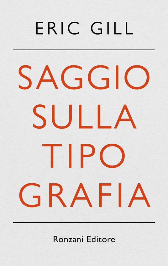 Saggio sulla tipografia - Eric Gill - copertina