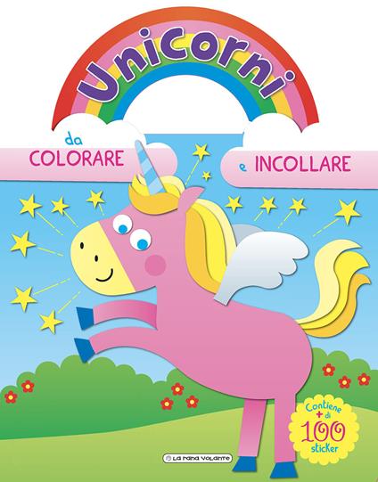 Unicorni da colorare e attaccare. Azzurro. Con adesivi - copertina