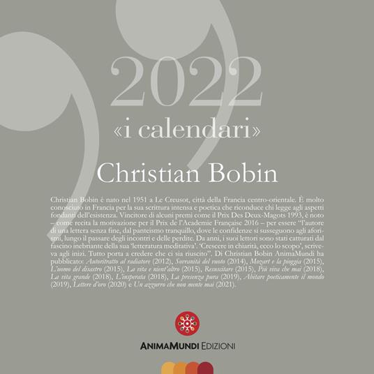 Calendario 2022 - Christian Bobin - copertina