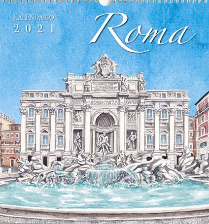 Calendario Grande Roma Acquarello Trevi - copertina