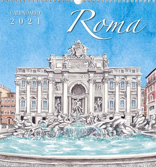 Calendario Grande Roma Acquarello Trevi - copertina