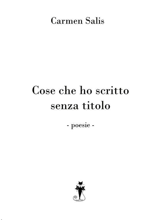 Cose che ho scritto senza titolo - Carmen Salis - copertina
