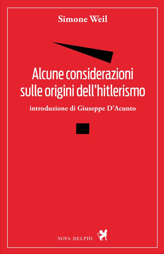Alcune considerazioni sulle origini dell'hitlerismo - Simone Weil - copertina
