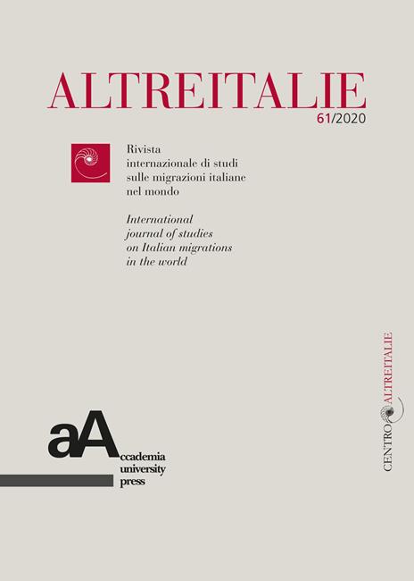 Altreitalie. Rivista internazionale di studi sulle popolazioni di origine italiana nel mondo. Vol. 61 - copertina