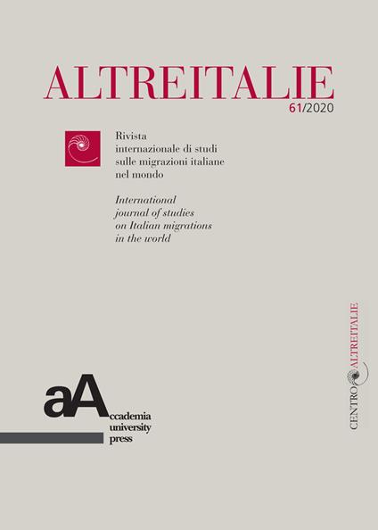 Altreitalie. Rivista internazionale di studi sulle popolazioni di origine italiana nel mondo (2022). Vol. 61 - copertina