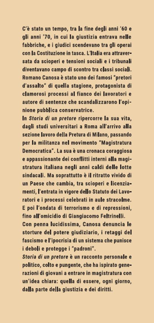 Storia di un pretore - Romano Canosa - 2