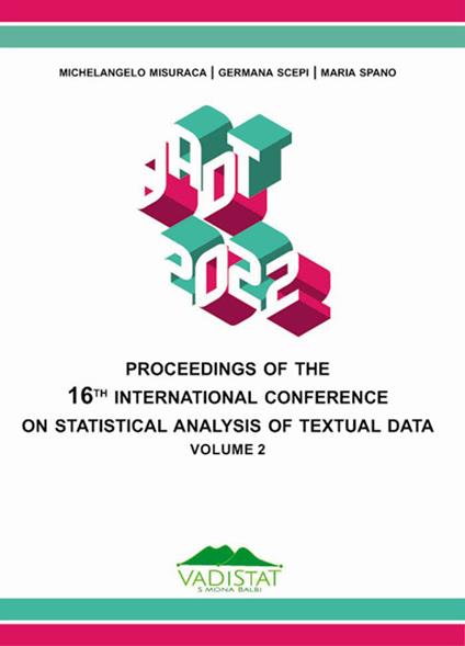 Proceedings of the 16th International Conference on statistical analysis of textual data. Vol. 2 - copertina