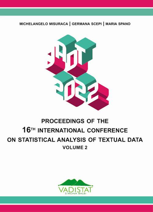 Proceedings of the 16th International Conference on statistical analysis of textual data. Vol. 2 - copertina