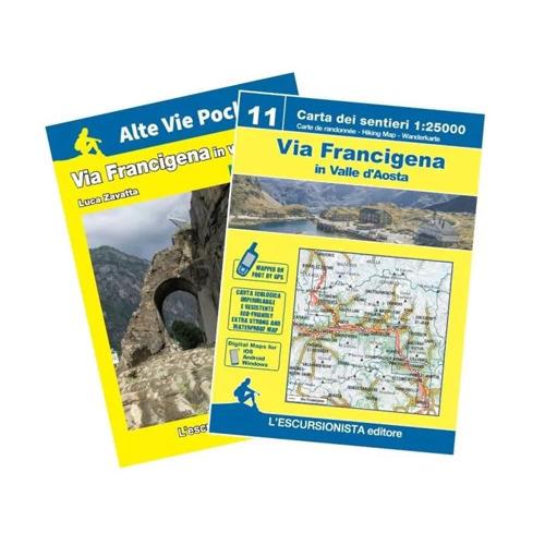 Via Francigena in Valle d'Aosta. Guida escursionistica. Ediz. italiana, inglese e francese. Con carta escursionistica 1:25000 - Luca Zavatta - copertina