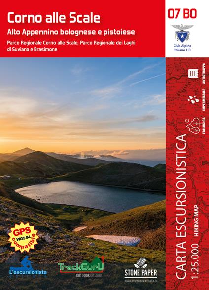 Corno alle Scale. Carta dei sentieri 1:25000. Alto Appennino Bolognese e Pistoiese. Con Carta geografica ripiegata - copertina