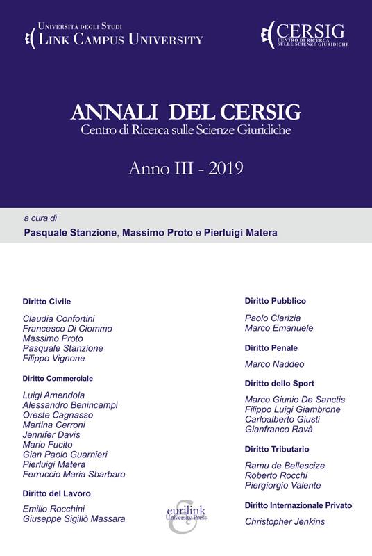 Annali del Cersig. Anno III (2019) - copertina