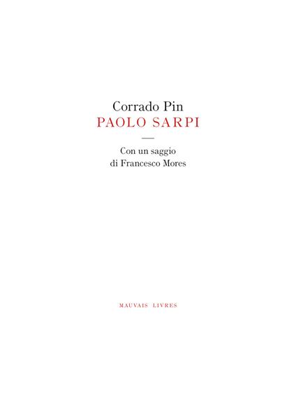 Paolo Sarpi - Corrado Pin - copertina