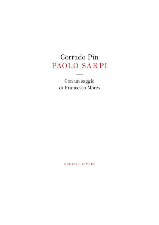 Paolo Sarpi - Corrado Pin - copertina