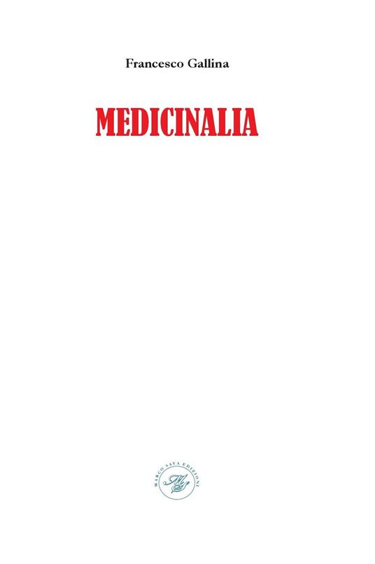 Medicinalia - Francesco Gallina - copertina