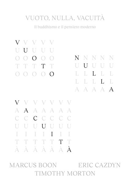Vuoto, nulla, vacuità. Il buddhismo e il pensiero moderno - Marcus Boon,Eric Cazdyn,Timothy Morton - copertina