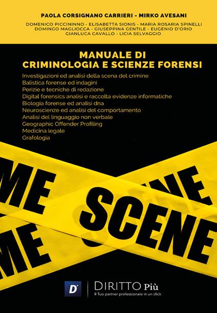 Manuale di criminologia e scienze forensi - Paola Corsignano Carrieri,Mirko Avesani - copertina