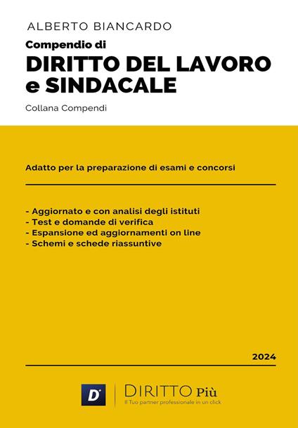 Compendio di diritto del lavoro e sindacale - Alberto Biancardo - copertina