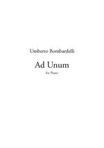 Ad Unum. For piano. Partitura
