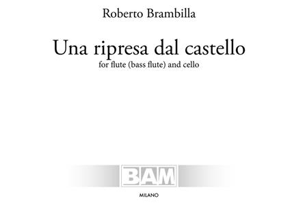 Una ripresa dal castello. For flute (bass flute) and cello. Partitura - copertina
