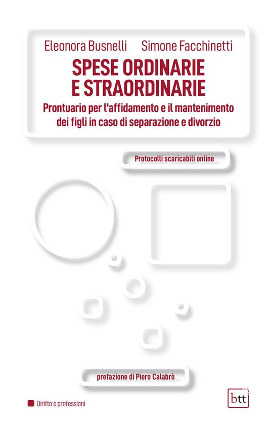 Spese ordinarie e straordinarie. Prontuario per l'affidamento e il mantenimento ei figli in caso di separazione e divorzio. Con Contenuto digitale per accesso online: Protocolli scaricabili online - Busnelli Eleonora,Simone Facchinetti - copertina