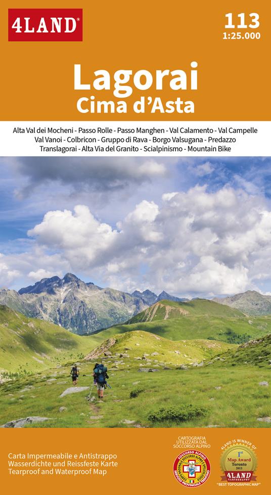 Lagorai Cima d'Asta. Carta 1:25.000. Ediz. italiana, inglese e tedesca - copertina