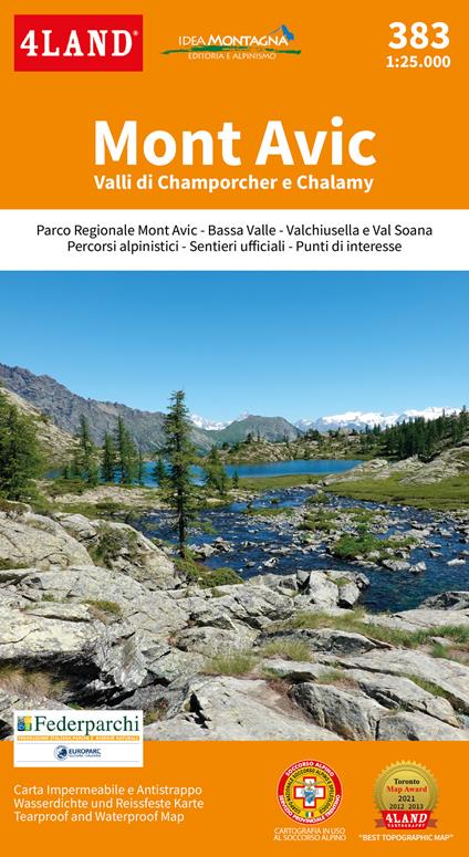 Mont Avic. Valli di Champorcher e Chalamy 1:25.000 - 4LAND Srl - copertina