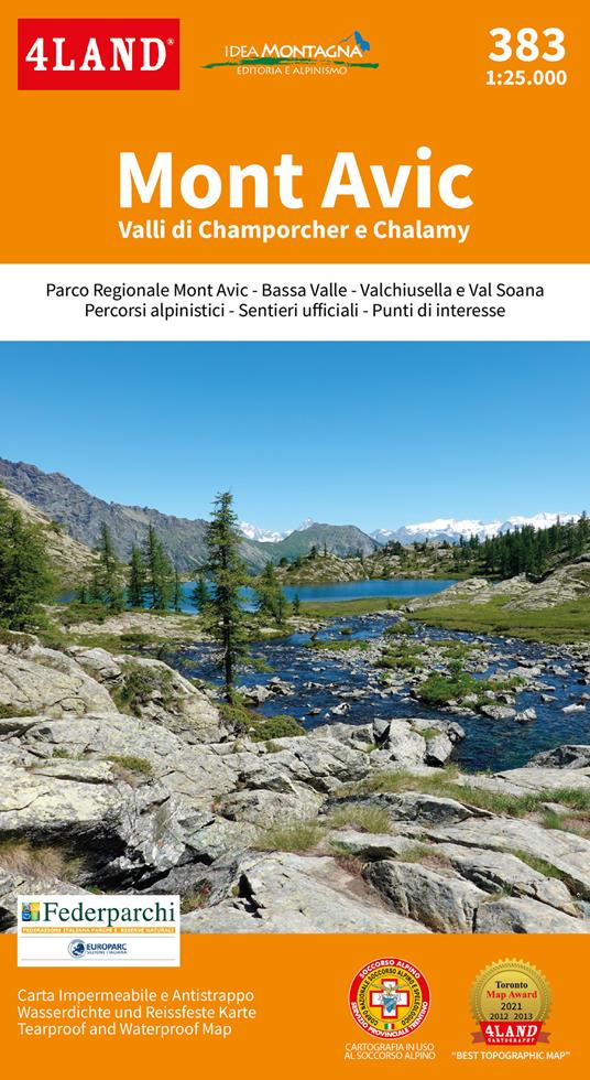 Mont Avic. Valli di Champorcher e Chalamy 1:25.000 - 4LAND Srl - copertina