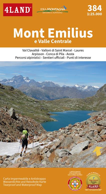 Mont Emilius. e Valle Centrale 1:25.000 - 4LAND Srl - copertina
