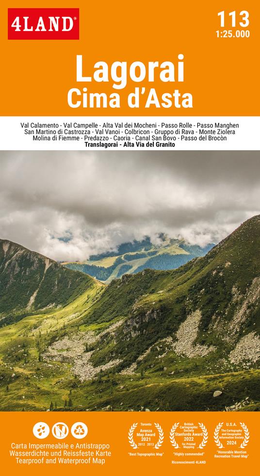 Lagorai. Cima d'Asta 1:25.000 - copertina