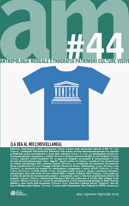 Antropologia museale. Vol. 44: Valorizzazione, tutela, salvaguardia, ricerca: il lavoro degli antropologi culturali al MiC - copertina