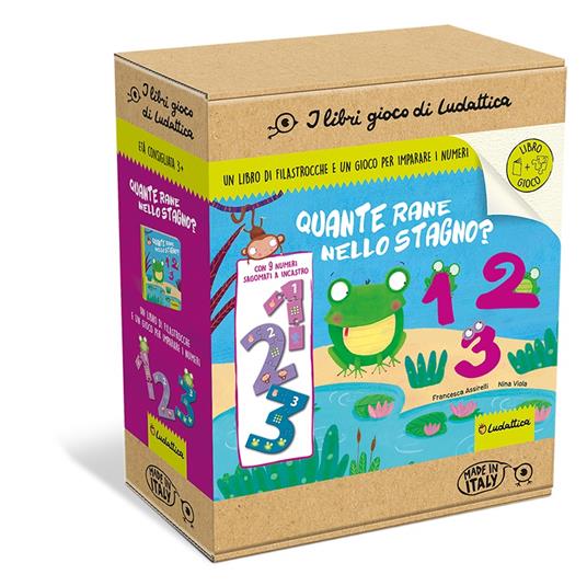Quante rane nello stagno? 1, 2 o 3? Ediz. a colori. Con gioco di associazione logica sagomato - copertina