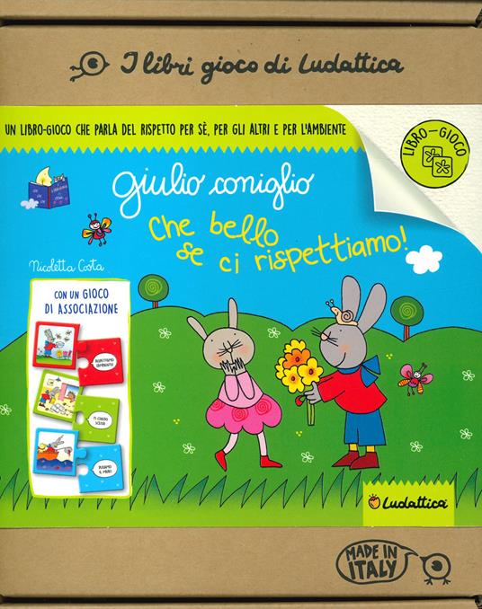 Che bello se ci rispettiamo! Giulio Coniglio. I libri gioco di Nic. Ediz. a colori. Con gioco di associazione - Nicoletta Costa - copertina