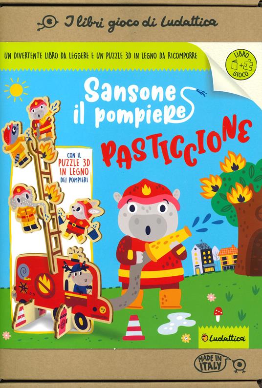 Sansone il pompiere pasticcione. Ediz. a colori. Con puzzle in legno tridimensionale - Viola Nina - copertina