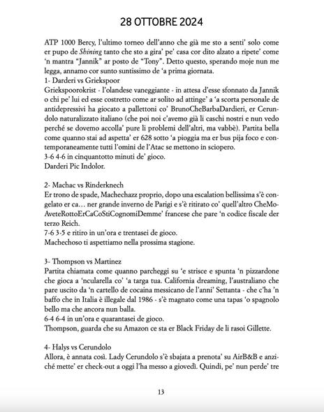 Caro Jannik ti scrivo. Secondo set - Fabrizio Delprete - 2