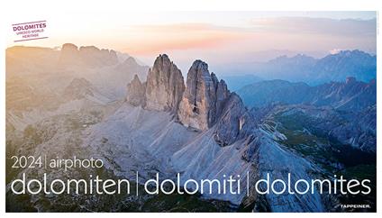 Luftbildkalender Dolomiten-Airphoto dolomiten-Dolomiti-Dolomites. Calendario 2024. Ediz. multilingue - Christjan Ladurner,Dietrich Holz - copertina