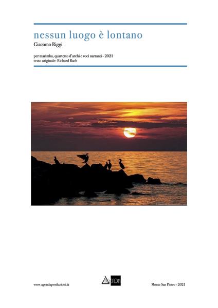 Nessun luogo è lontano. Per marimba, quartetto d'archi e quattro voci recitanti. Partitura. Ediz. speciale. Con CD-Audio - Giacomo Riggi - copertina