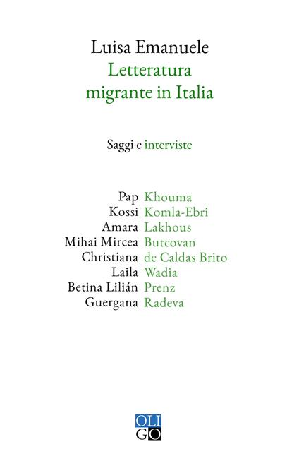 Letteratura migrante in Italia - Luisa Emanuele - copertina