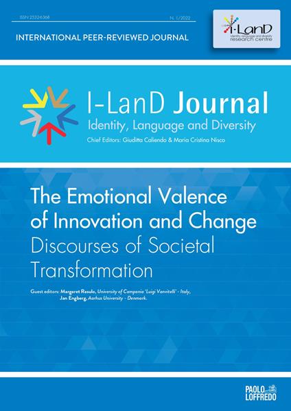 I-LanD Journal, Identity, Language and Diversity (2022). Vol. 1: The Emotional Valence of Innovation and Change. Discourses of Societal Transformation - copertina