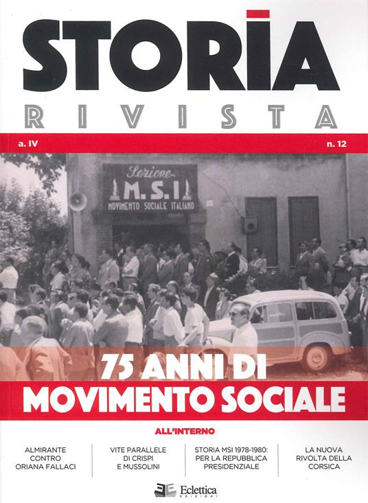 Storia Rivista (2021). Vol. 12: 75 anni di movimento sociale. - copertina