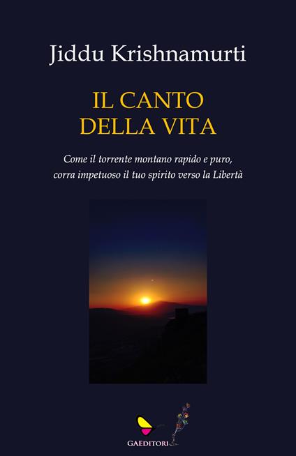 Il canto della vita - Jiddu Krishnamurti - copertina