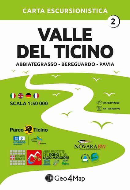 Valle del Ticino 02 Abbiategrasso, Bereguardo, Pavia. Carta escursionistica 1:50.000 - copertina