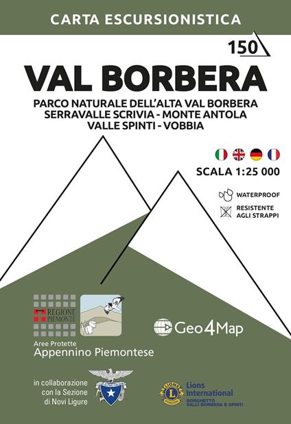 Val Borbera. Nel cuore del Parco Naturale dell’Alta Val Borbera, Serravalle Scrivia, Monte Antola, Valle Spinti, Vobbia. Carta escursionistica 1:25.000 - copertina