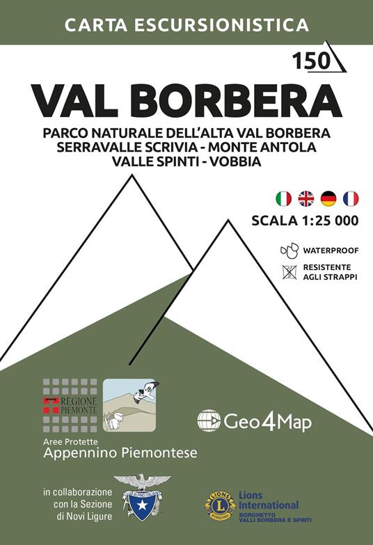 Val Borbera. Nel cuore del Parco Naturale dell’Alta Val Borbera, Serravalle Scrivia, Monte Antola, Valle Spinti, Vobbia. Carta escursionistica 1:25.000 - copertina