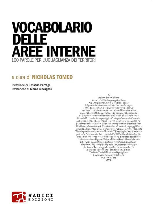 Vocabolario delle aree interne. 100 parole per l'uguaglianza dei territori - copertina
