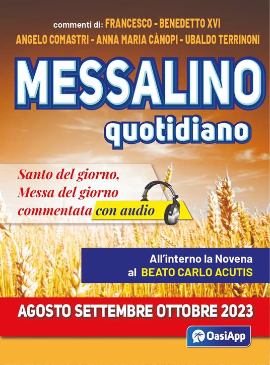 Messalino quotidiano (agosto-settembre-ottobre 2023). Con Audio - Francesco (Jorge Mario Bergoglio),Benedetto XVI (Joseph Ratzinger),Angelo Comastri - copertina
