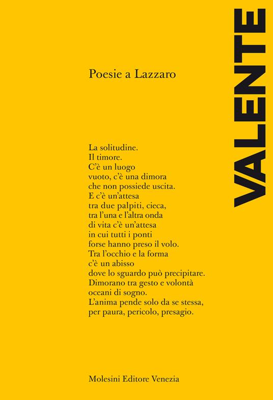 Poesie a Lazzaro - José Ángel Valente - copertina