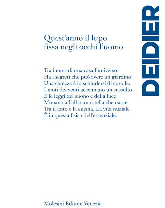 Quest'anno il lupo fissa negli occhi l'uomo - Roberto Deidier - copertina