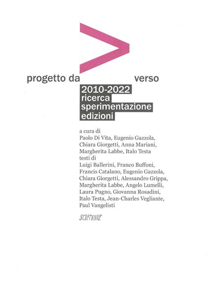 Progetto da>verso. 2010-2022 ricerca sperimentazione edizioni - copertina