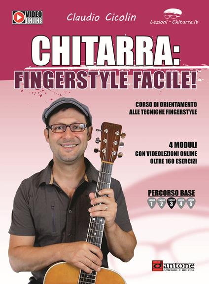 Chitarra fingerstyle. Corso di orientamento alle tecniche fingerstyle. Con video online - Claudio Cicolin - copertina